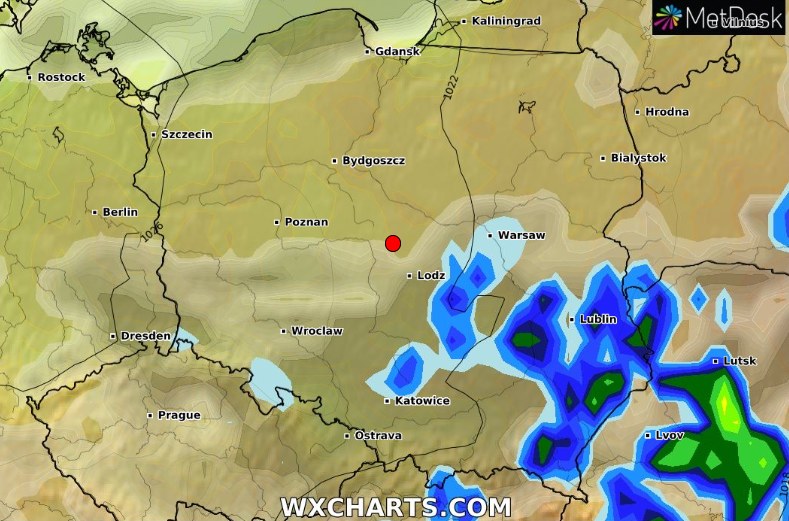 Opady nad południowo-wschodnią Polską /wxcharst.com /