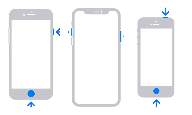 Opcje zrobienia zrzutu ekranu na telefonie iPhone przy funkcji Touch ID oraz Face ID /materiał zewnętrzny