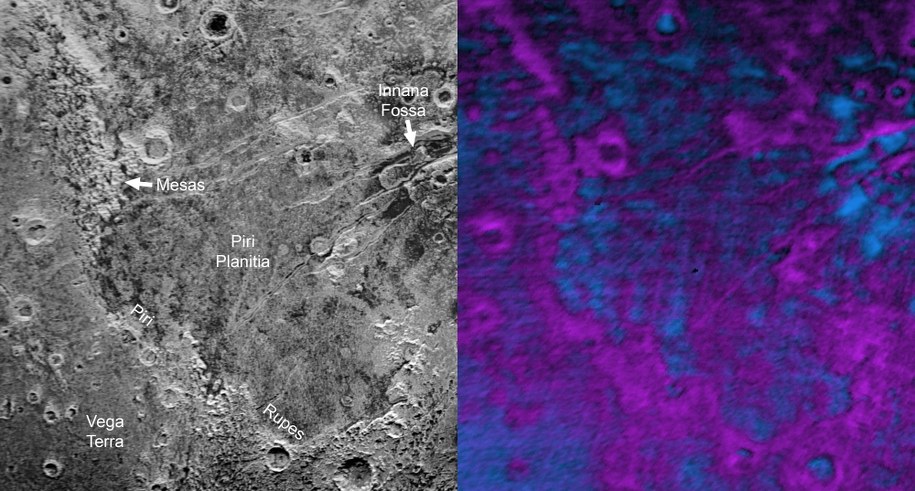 Opisany fragment "nadgryzionej" powierzchni Plutona /NASA/JHUAPL/SWRI /materiały prasowe
