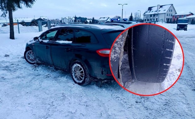 Opona rodem z F1. Jak on tym jeździł po zimowych drogach?!