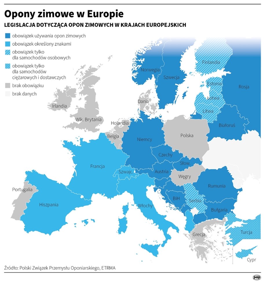 Opony zimowe w Europie /	Maciej Zieliński /PAP