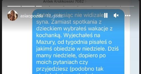 Opozda opublikowała wiadomości od Królikowskiego /Instagram