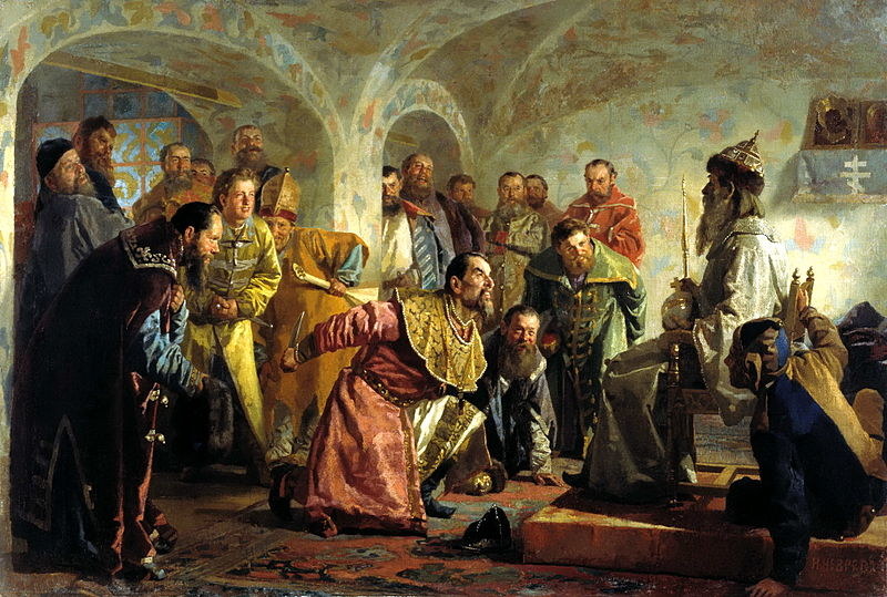 Opricznicy i bojar, który został skazany na śmierć za chęć przejęcia tronu przed carem Iwanem IV Groźnym /Wikimedia Commons /INTERIA.PL/materiały prasowe