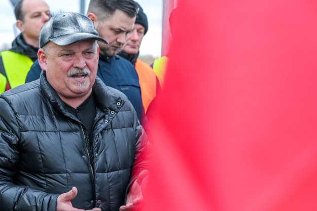 Organizator protestu rolników Roman Kondrów /Darek Delmanowicz /PAP