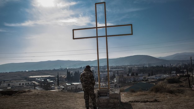 Ormiański żołnierz w Górskim Karabachu /Christophe Petit-Tesson /PAP/EPA
