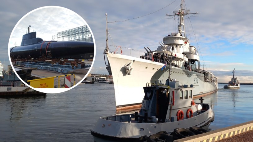 ORP Błyskawica opuścił nadbrzeże w porcie w Gdyni i został odholowany do portu wojennego. Jego miejsce zajmie ORP Sokół /Muzeum Marynarki Wojennej w Gdyni / FB /