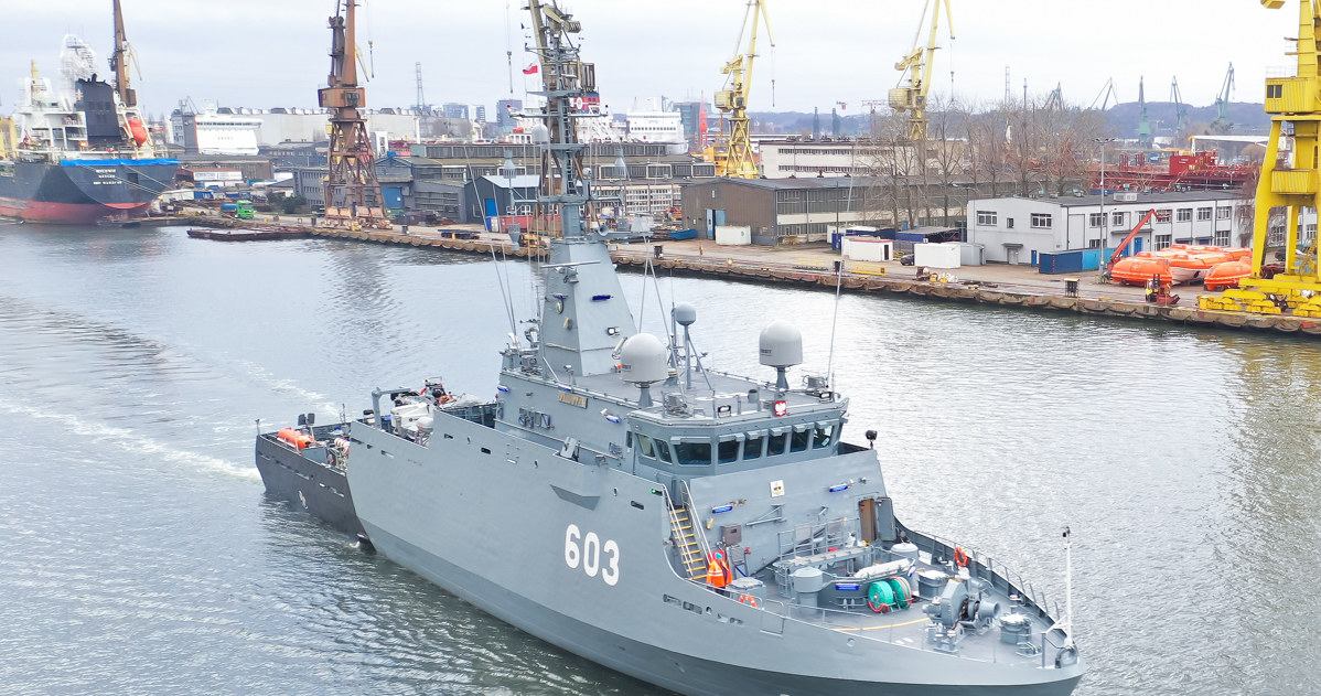 ORP Mewa - niszczycielu min proj. 258 typu „Kormoran” /Remontowa Shipbuilding S.A. /materiały prasowe