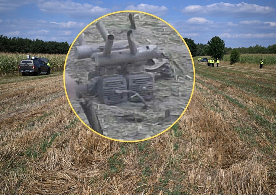 Osiny k. Łukowa. Dron na polu kukurydzy, fot. Gorąca Linia RMF FM, PAP /