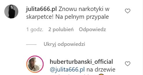 Osobliwa dyskusja Huberta z fanką! /Źródło: instagram.com/huberturbanski_official/ /Instagram