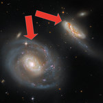 Osobliwa para galaktyk ponownie znalazła się w obiektywie Hubble'a