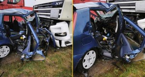 Osobówka wjechała w ciężarówkę. Trzy osoby zginęły na miejscu