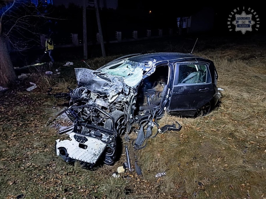 Osobowy mercedes, którym podróżowała 39-latka i jej 11-letni syn /Policja Śląska /