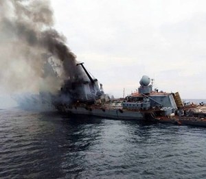 Ostatni komunikat z tonącego krążownika "Moskwa". Opublikowano nagranie