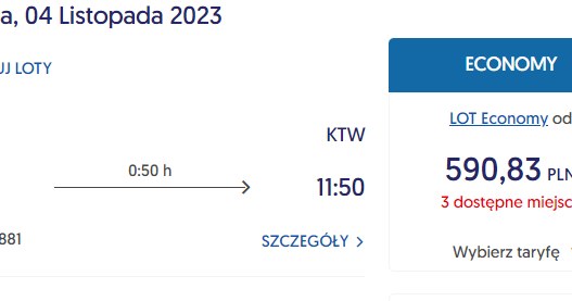 Ostatnie bilety na Dreamlinera z Warszawy do Katowic. /Polskie Linie Lotnicze LOT /materiał zewnętrzny