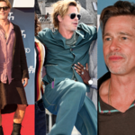 Ostatnie stylówki Brada Pitta - żywe kolory, luzackie kroje i lniana spódnica. Nowy styl mu służy?