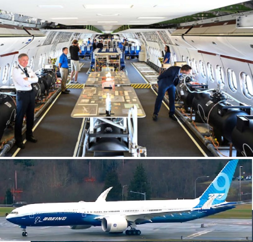 Ostatnie testy szczelności kabiny 777X /zdjęcie: Boeing /domena publiczna