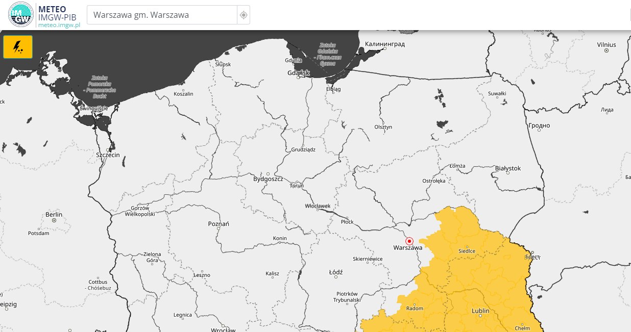 Ostrzeżenia burzowe w Polsce /IMGW /