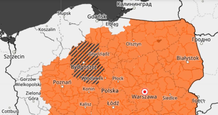 Ostrzeżenia dla 14 województw /IMGW-PIB / imgw.pl /
