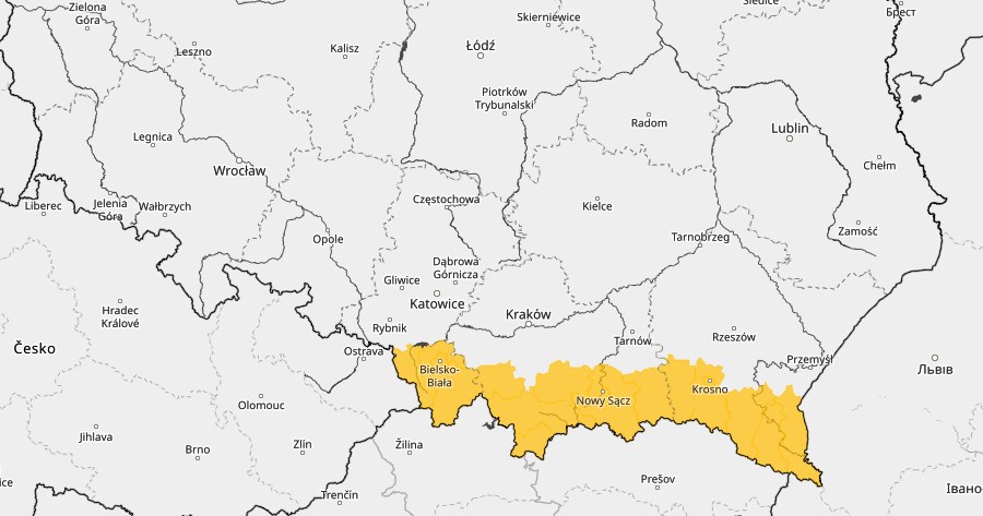 Ostrzeżenia dotyczą południowej części kraju /IMGW /