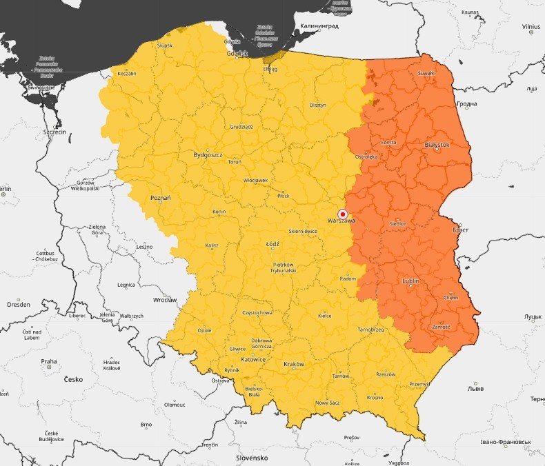 Ostrzeżenia I i II stopnia przed silnym mrozem wydane przez IMGW 1 lutego /IMGW /Materiały prasowe