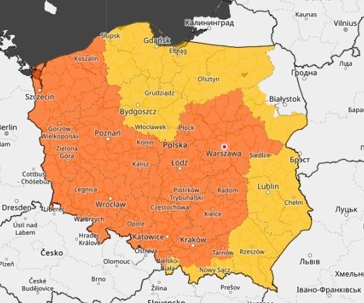Ostrzeżenia I i II stopnia przed upałem wydane prognozowane przez IMGW /IMGW /Materiały prasowe