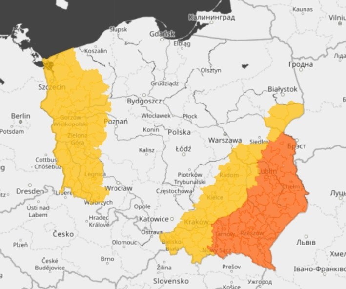 Ostrzeżenia I i II stopnia /IMGW /