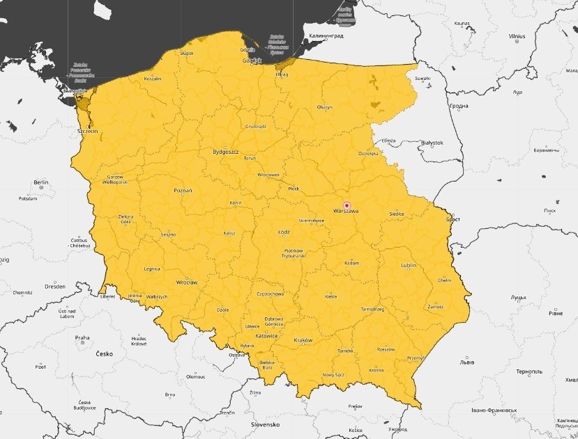 Ostrzeżenia IMGW przed burzami obowiązujące w niedzielę, 1 czerwca /IMGW /Materiały prasowe