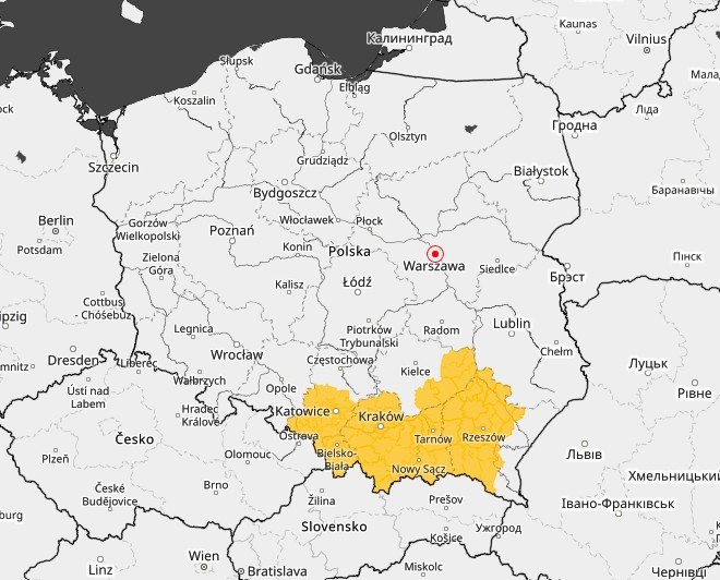 Ostrzeżenia IMGW przed burzami w niedzielę, 17 maja /IMGW /Materiały prasowe