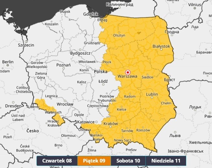 Ostrzeżenia IMGW przed przymrozkami w piątek, 9 maja /IMGW /Materiały prasowe
