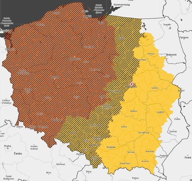 Ostrzeżenia IMGW przed silnym wiatrem /IMGW /