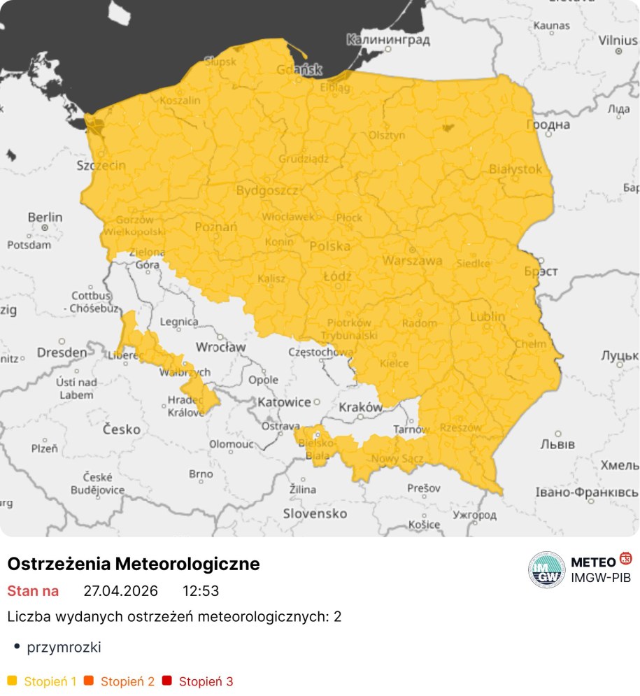 Ostrzeżenia IMGW /Instytut Meteorologii i Gospodarki Wodnej