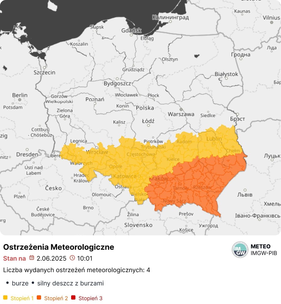 Ostrzeżenia meteorologiczne /IMGW /