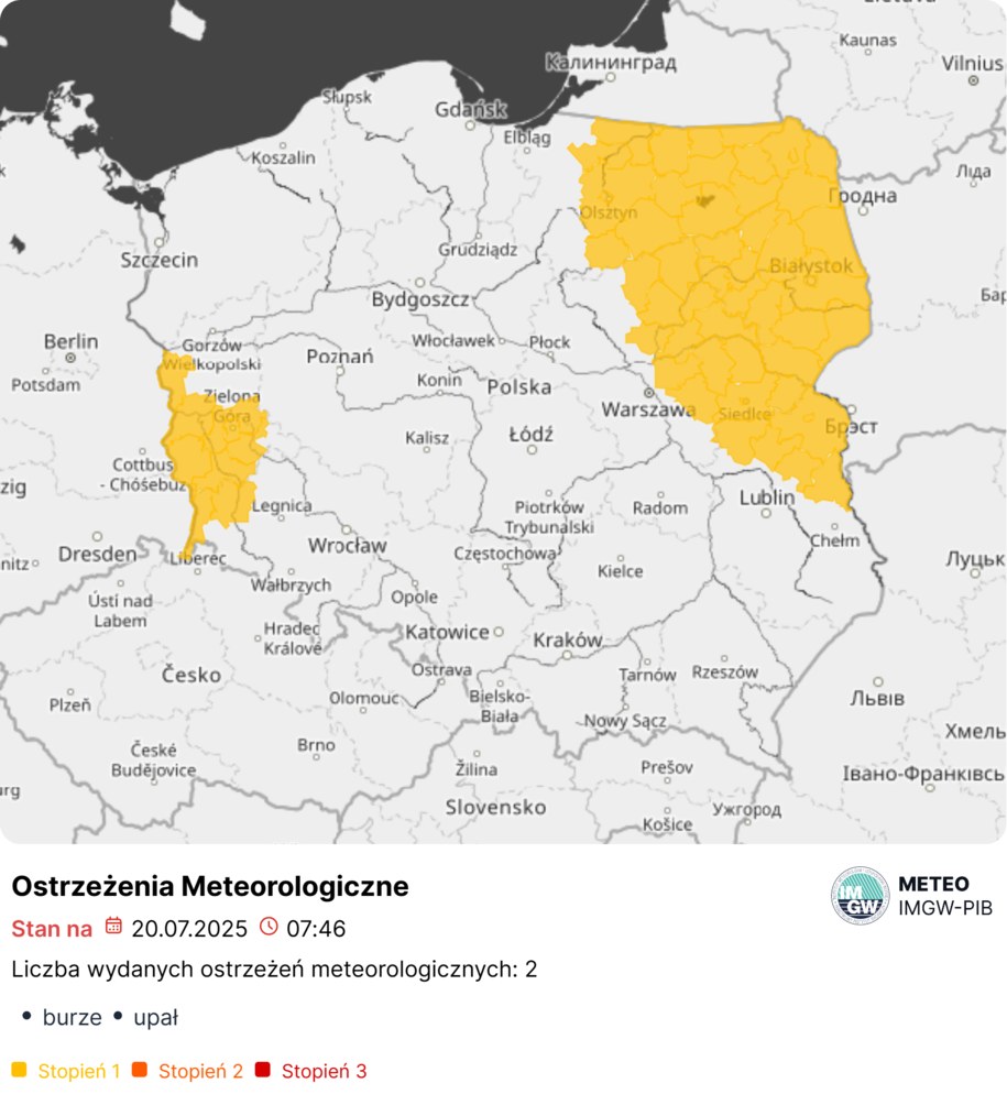 Ostrzeżenia meteorologiczne /IMGW /