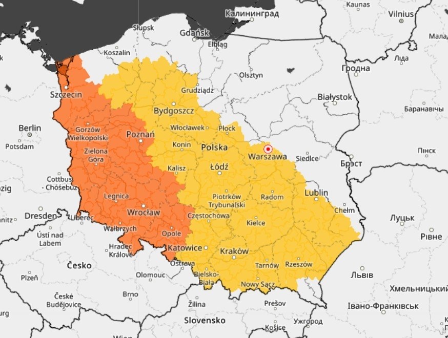 Ostrzeżenia pogodowe: 21.07.2025, mapa burzowa /IMGW /Materiały prasowe