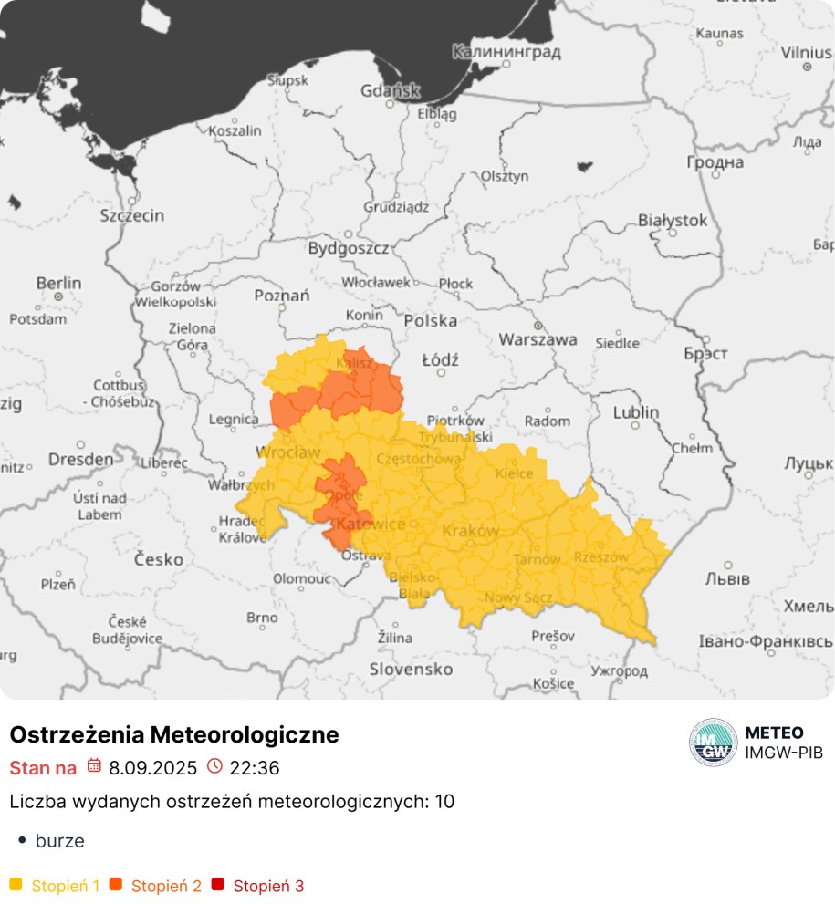Ostrzeżenia przed burzami, fot. IMGW /