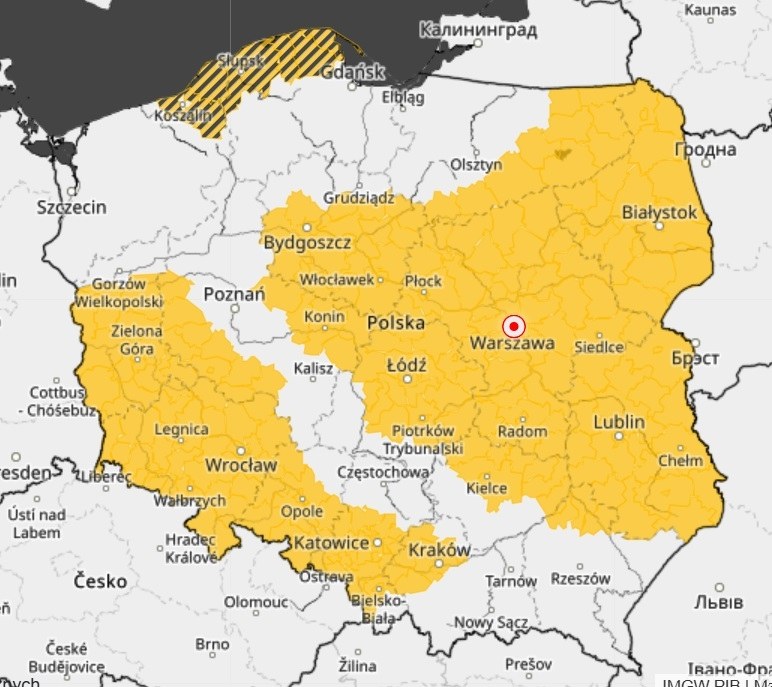 Ostrzeżenia przed upałem i silnym wiatrem /IMGW /Zrzut ekranu