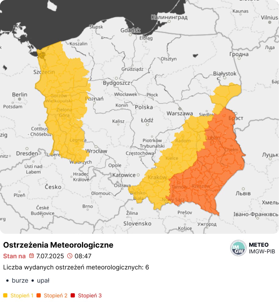 Ostrzeżenie meteorologiczne dla kilku województw, fot. IMGW /
