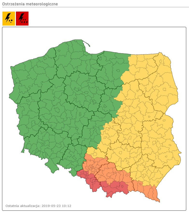 Ostrzeżenie meteorologiczne /IMGW-PIB /