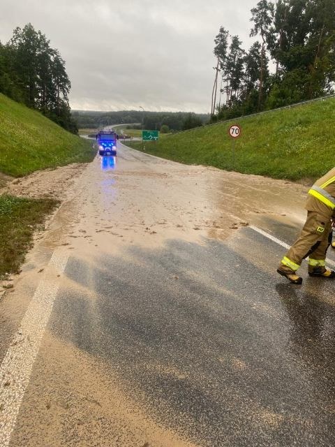 Osuwisko w Staszowie /Świętokrzyska Straż Pożarna  /