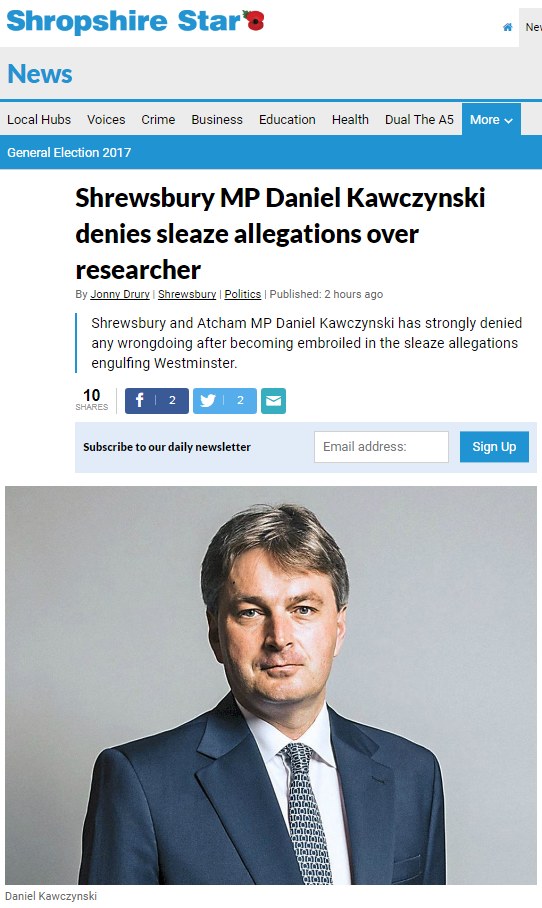 Oświadczenie Daniela Kawczyńskiego na łamach "Shropshire Star" /