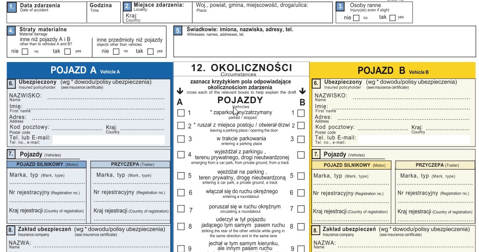 Oświadczenie po kolizji - jak powinno wyglądać? /