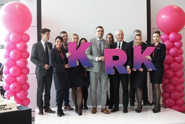 Otwarcie bazy linii lotniczych Wizz Air w Kraków Airport im. Jana Pawła II /PAP