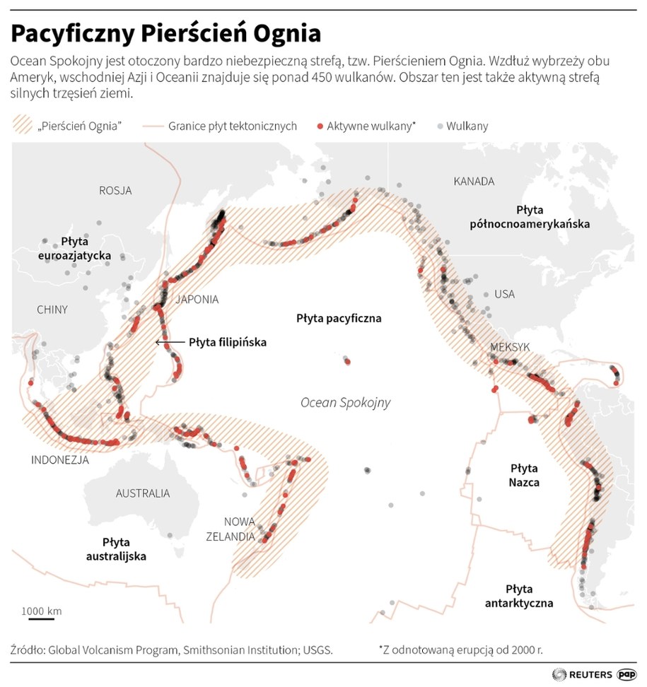 Pacyficzny Pierścień Ognia /Maciej Zieliński, Adam Ziemienowicz /PAP