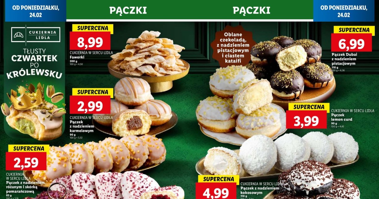 Pączek z pistacjami czy klasyka z różą? Takiego wyboru pączków w Lidlu jeszcze nie było! /Lidl /INTERIA.PL