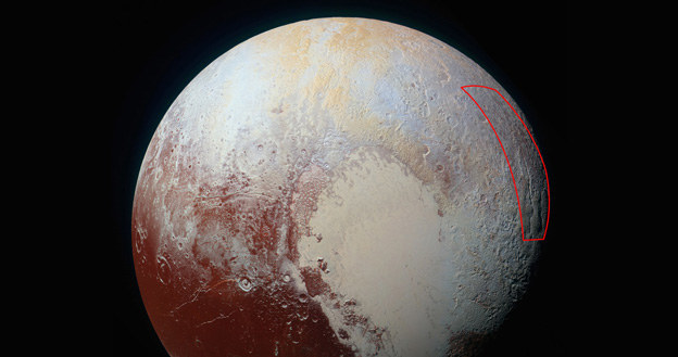 "Pajączek" widoczny jest na skraju wschodniej półkuli Plutona /NASA