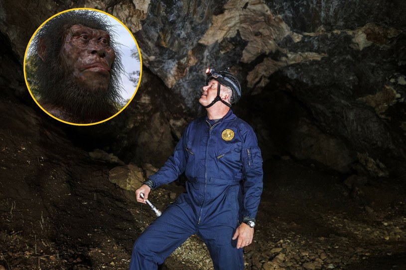 Paleontolog profesor Lee Berger,w jaskini Rising Star, gdzie odkryto szczątki pochowanego hominida z gatunku Homo naledi /East News