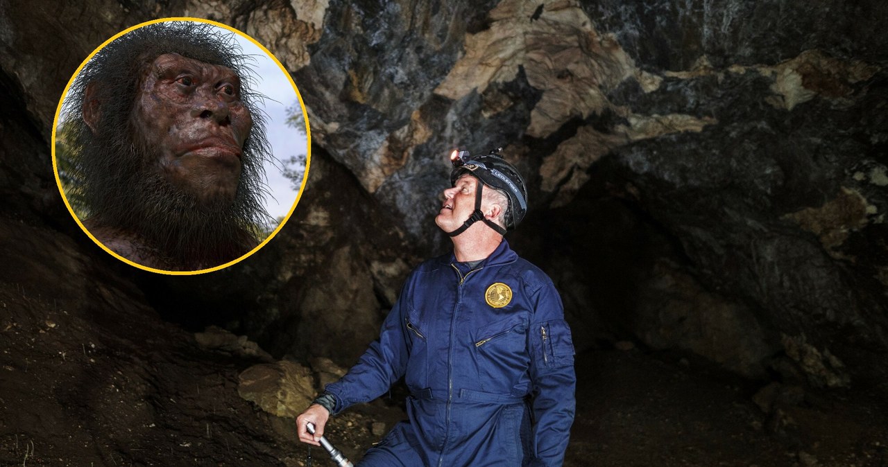 Paleontolog profesor Lee Berger,w jaskini Rising Star, gdzie odkryto szczątki pochowanego hominida z gatunku Homo naledi /East News