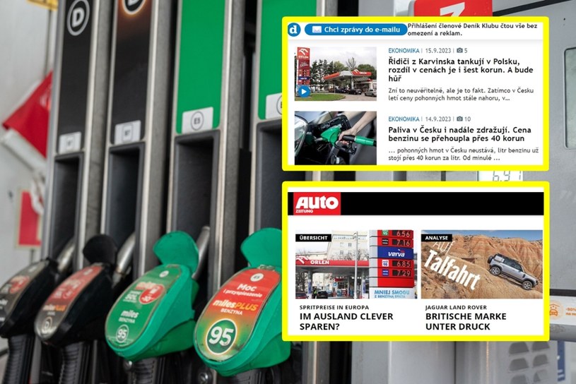 Paliwa w Polsce są znacznie tańsze niż u naszych sąsiadów / foto East News, screen: Autozeitung.de, Denik.cz /Tadeusz Koniarz /East News