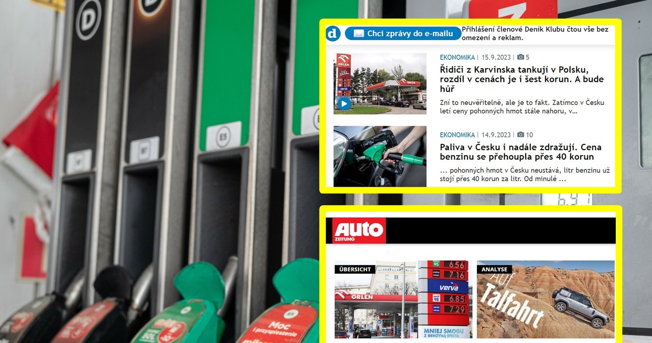 Paliwa w Polsce są znacznie tańsze niż u naszych sąsiadów / foto East News, screen: Autozeitung.de, Denik.cz /Tadeusz Koniarz /East News