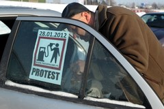Paliwowy protest kierowców w Świętokrzyskiem i na Podkarpaciu